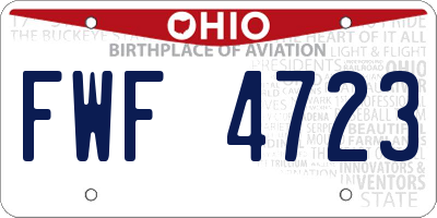 OH license plate FWF4723