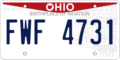 OH license plate FWF4731