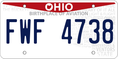 OH license plate FWF4738