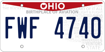 OH license plate FWF4740
