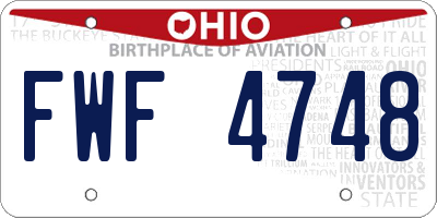 OH license plate FWF4748