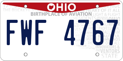 OH license plate FWF4767