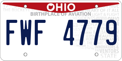OH license plate FWF4779