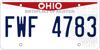OH license plate FWF4783