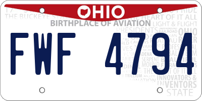 OH license plate FWF4794