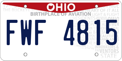OH license plate FWF4815