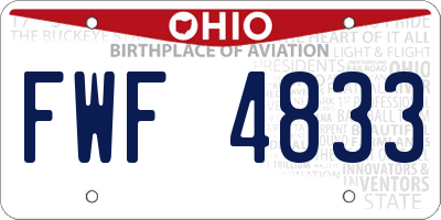 OH license plate FWF4833
