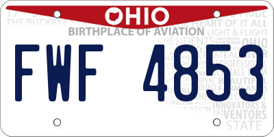 OH license plate FWF4853