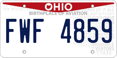 OH license plate FWF4859