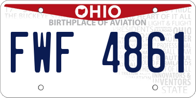 OH license plate FWF4861
