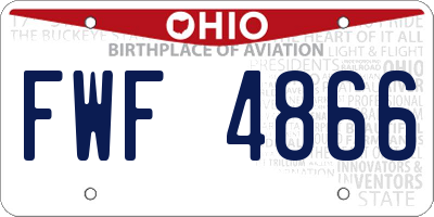 OH license plate FWF4866