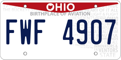 OH license plate FWF4907