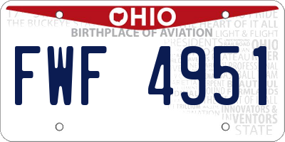 OH license plate FWF4951