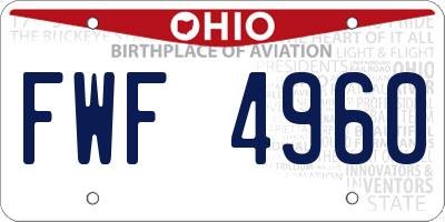 OH license plate FWF4960