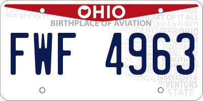 OH license plate FWF4963