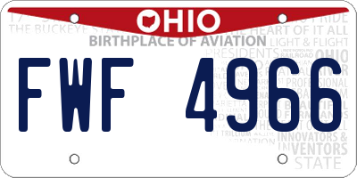 OH license plate FWF4966