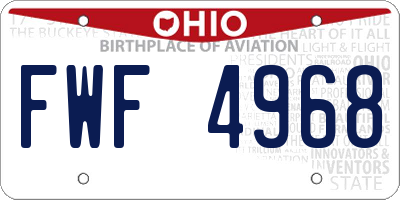 OH license plate FWF4968