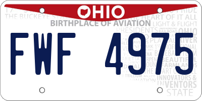 OH license plate FWF4975