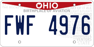 OH license plate FWF4976