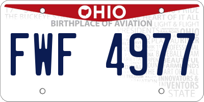 OH license plate FWF4977