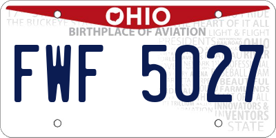 OH license plate FWF5027