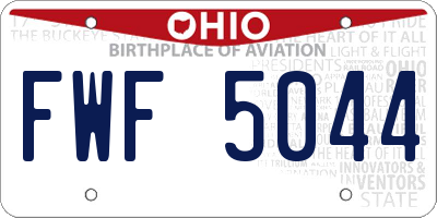 OH license plate FWF5044