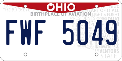 OH license plate FWF5049