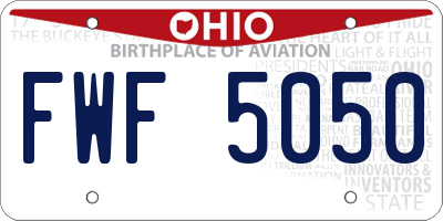 OH license plate FWF5050