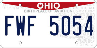 OH license plate FWF5054