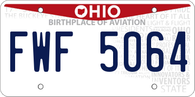 OH license plate FWF5064