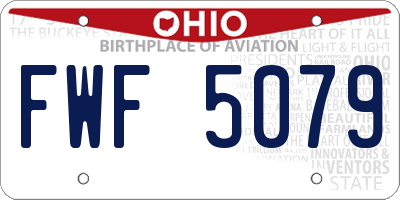 OH license plate FWF5079