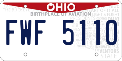 OH license plate FWF5110