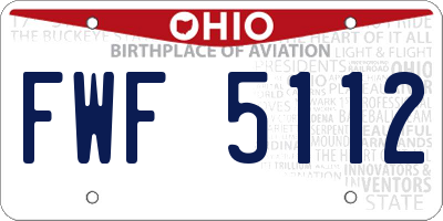 OH license plate FWF5112