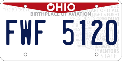OH license plate FWF5120