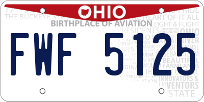 OH license plate FWF5125