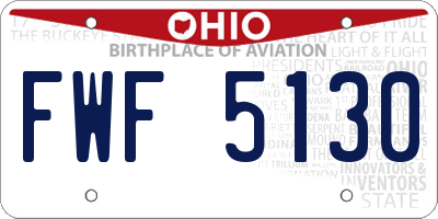 OH license plate FWF5130
