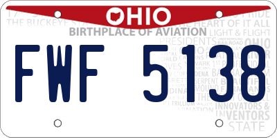 OH license plate FWF5138