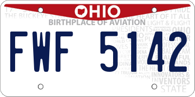 OH license plate FWF5142