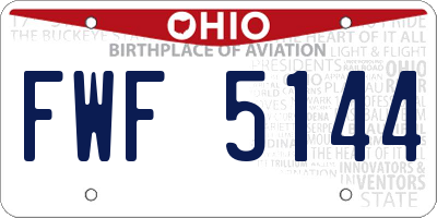 OH license plate FWF5144