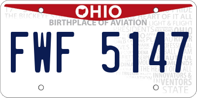OH license plate FWF5147