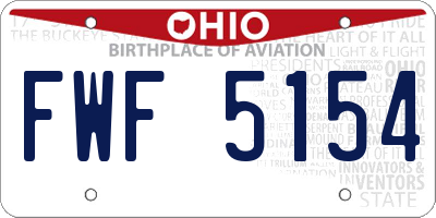 OH license plate FWF5154