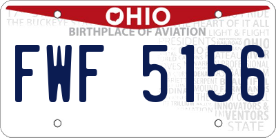 OH license plate FWF5156