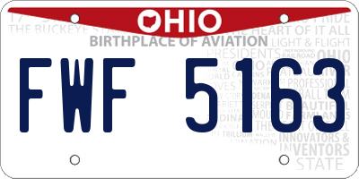 OH license plate FWF5163