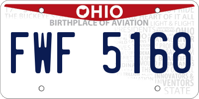 OH license plate FWF5168