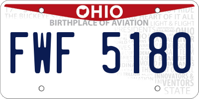 OH license plate FWF5180