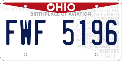 OH license plate FWF5196