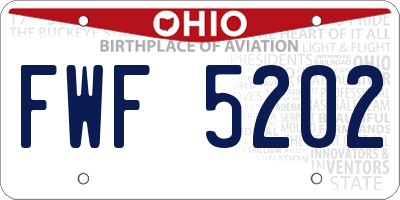 OH license plate FWF5202