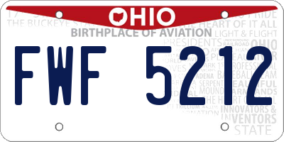 OH license plate FWF5212