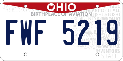 OH license plate FWF5219