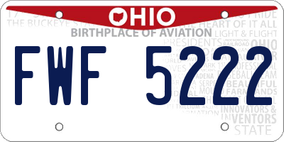 OH license plate FWF5222